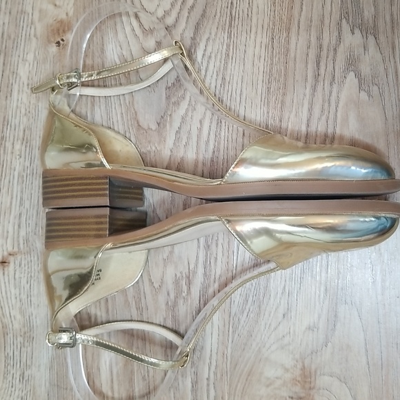 Nine West Womens Gild Metallic Closed Toe Ankle Strap Shoes Size 8M - Picture 5 of 12